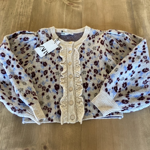 ZARA KNIT JACQUARD JACKET - Picture 7 of 7